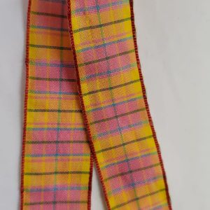 NOUVEAU ruban fantaisie carreau réversible jaune