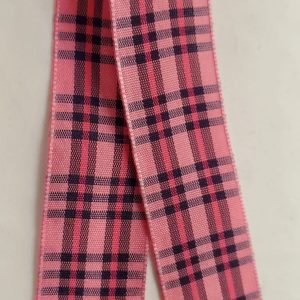 NOUVEAU ruban fantaisie carreau réversible rose et noir