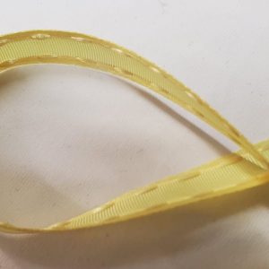 NOUVEAU ruban fantaisie surpiqué couture légèrement satiné jaune
