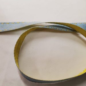 NOUVEAU ruban fantaisie façon couture surpiqué bicolore bleu et jaune
