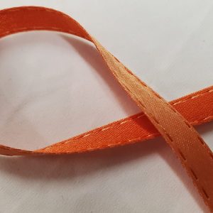 NOUVEAU ruban fantaisie façon couture surpiqué bicolore orange