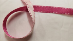 NOUVEAU ruban fantaisie façon couture surpiqué bicolore rose clair et rose fushia