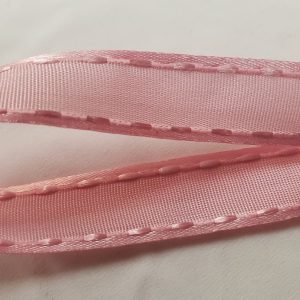 NOUVEAU ruban fantaisie façon couture surpiqué rose
