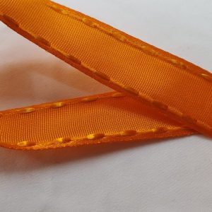 NOUVEAU ruban fantaisie façon couture surpiqué orange