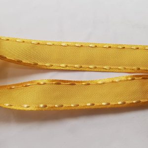 NOUVEAU ruban fantaisie façon couture surpiqué jaune moutarde