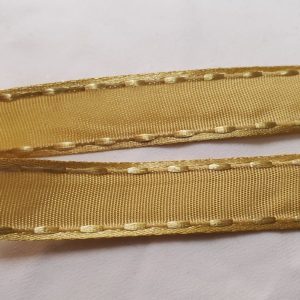 NOUVEAU ruban fantaisie façon couture surpiqué beige clair