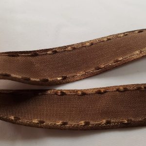 NOUVEAU ruban fantaisie façon couture surpiqué marron