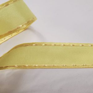 NOUVEAU ruban fantaisie façon couture surpiqué jaune
