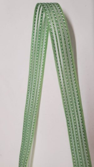 NOUVEAU ruban fantaisie organza façon couture vert 1.5 cm