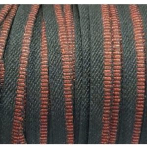 ruban passepoil fantaisie décoratif noir garni lurex rouge 8 mm