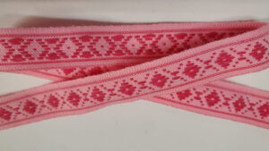 NOUVEAU ruban fantaisie losange rose sur fond rose