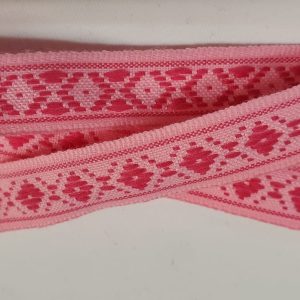 NOUVEAU ruban fantaisie losange rose sur fond rose