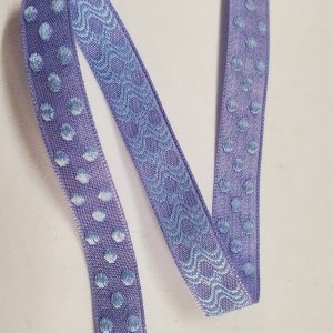 NOUVEAU ruban fantaisie bleu à pois sur fond bleu bleu