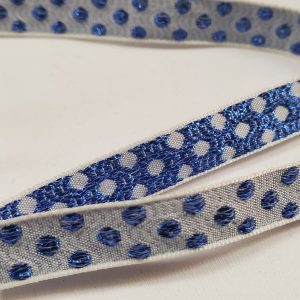 NOUVEAU ruban fantaisie bleu à pois sur fond bleu turquoise