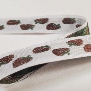 NOUVEAU ruban fantaisie bordeaux sur fond blanc