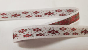 NOUVEAU ruban fantaisie double fleur tissé et brodé