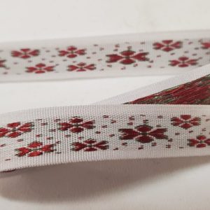 NOUVEAU ruban fantaisie double fleur tissé et brodé