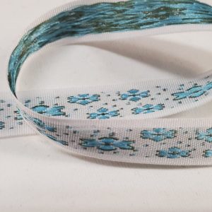 NOUVEAU ruban fantaisie double fleur tissé et brodé