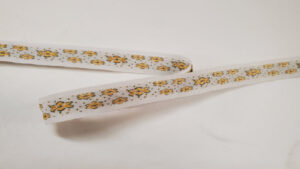 NOUVEAU ruban fantaisie double fleur tissé et brodé