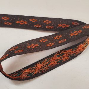 NOUVEAU ruban fantaisie double fleur tissé et brodé