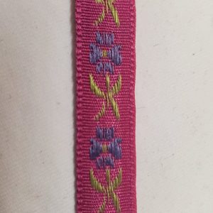 NOUVEAU ruban fantaisie à fleurs multicolore sur fond fushia