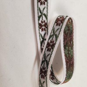 NOUVEAU ruban fantaisie à fleurs multicolore sur fond blanc