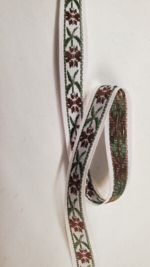 NOUVEAU ruban fantaisie à fleurs multicolore sur fond blanc