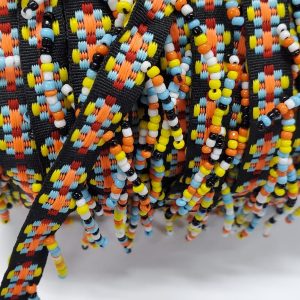 NOUVEAU ruban frange perlé multicolore