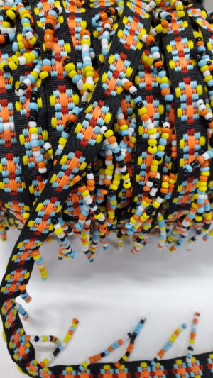 NOUVEAU ruban frange perlé multicolore