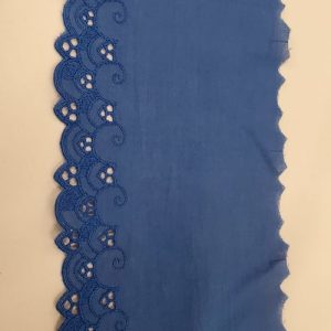 Broderie Anglaise Bleu Roi hauteur totale 10 cm / hauteur de broderie 3 cm