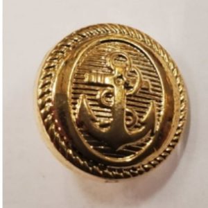 BOUTON militaire ancre marine doré ,18 mm