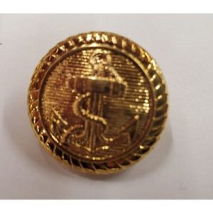 BOUTON militaire ancre marine doré ,26 mm