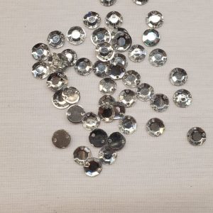 NOUVEAU Strass Rond Argenté