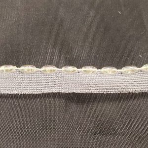 NOUVEAU ruban passepoil perlé monté sur base invisible multicolore AB