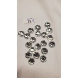 LOT DE 20 Strass Rond Crystal Argent 12 mm