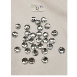 LOt DE 30 Strass Rond Crystal Argent 10 mm