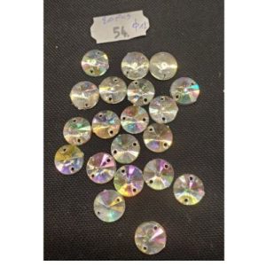 LOT 20 Strass Rond Crystal Multicolore 12 mm