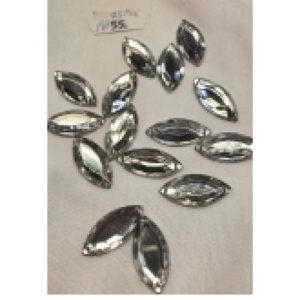 LOT DE 15 Strass Acrylique Ovale Crystal 24mm x 12 mm