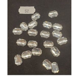 LOT DE 20 Strass Acrylique Hexagonal Crystal Argent 14 mm x 10 mm