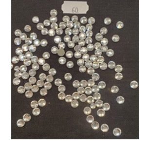 LOT DE 144 Strass Hot Fix EN Verre Rond Argent 6.5 mm