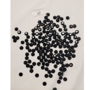 LOT DE 144 Strass Hot Fix EN Verre Rond Noir 6.5 mm