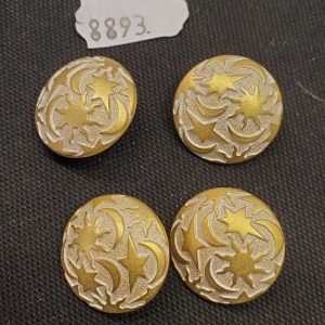 NOUVEAU bouton bouton acrylique composé blanc et or