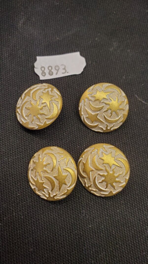 NOUVEAU bouton bouton acrylique composé blanc et or