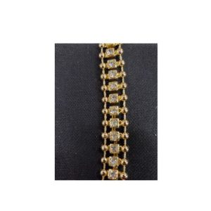 ruban strass doré avec strass argenté 1.4 cm
