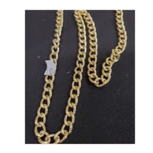 Nouvelle chaînette métallique doré décorative, largeur 7 mm / longueur 10 mm