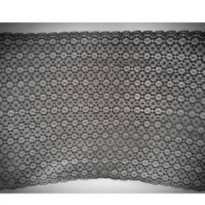 Dentelle de Calais Jacquard Noire Garnit 25 cm