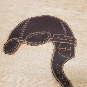 Ecusson motif casque aviateur largeur 10 cm /hauteur 12 cm