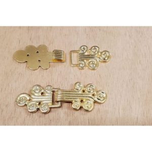 Bouton brandebourg métal doré – 6 cm x 2 cm – mercerie couture