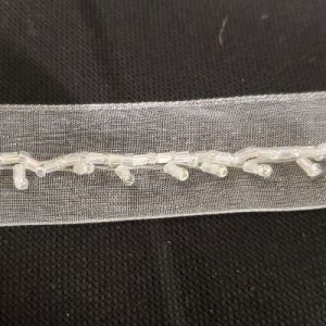 Ruban Organza Perles de rocaille transparentes 20 mm