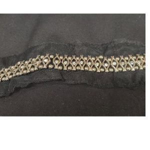 ruban strass perlé doré 2 cm / largeur totale 6 cm